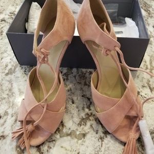 Ann Taylor Pink Suede Heels